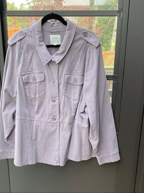 torrid lavender utility jacket with chest pockets
